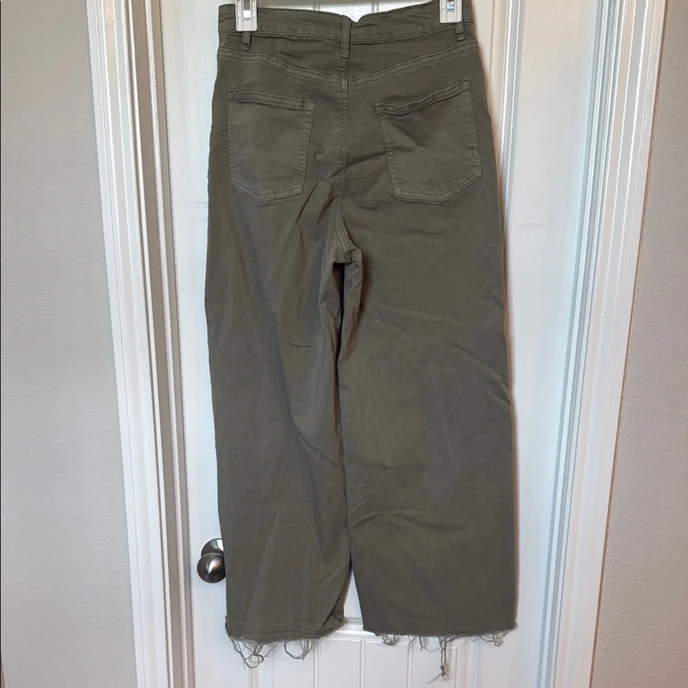 Easel Green Wide Leg Flare Jeans - Picture 4 of 4